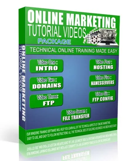 eCover representing Online Marketing Training Videos Package Videos, Tutorials & Courses with Master Resell Rights