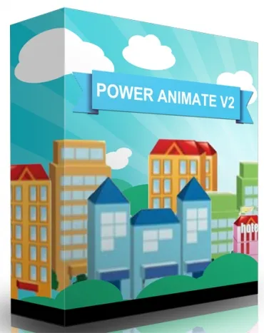 eCover representing Power Animate V2 Videos, Tutorials & Courses with Personal Use Rights
