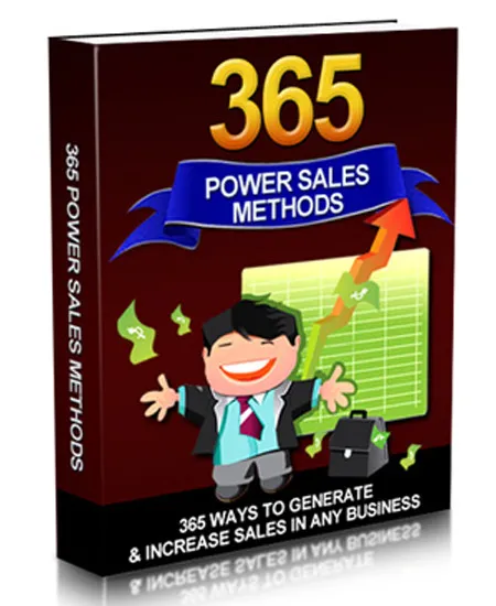 eCover representing 365 Power Sales Methods eBooks & Reports with Resell Rights
