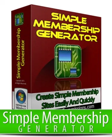 eCover representing Simple Membership Generator  with Master Resell Rights