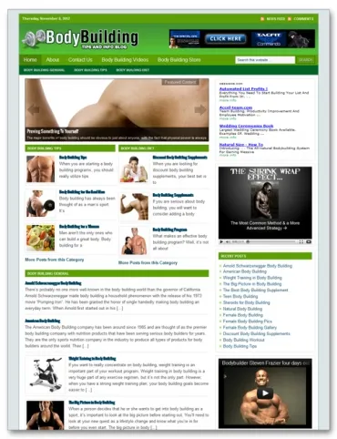 eCover representing Body Building Standard Blog  with Private Label Rights