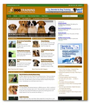 eCover representing Dog Training Ready Made Blog  with Private Label Rights