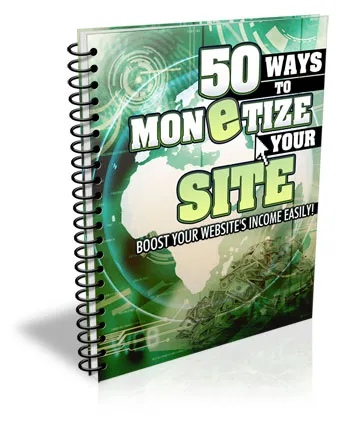 eCover representing 50 Ways to Monetize Your Site eBooks & Reports with Master Resell Rights