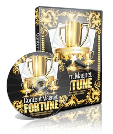eCover representing Content Magnet Fortune Videos, Tutorials & Courses with Master Resell Rights