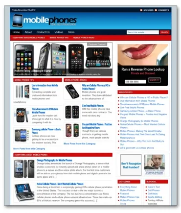 eCover representing Mobile Phones Niche Blog  with Private Label Rights