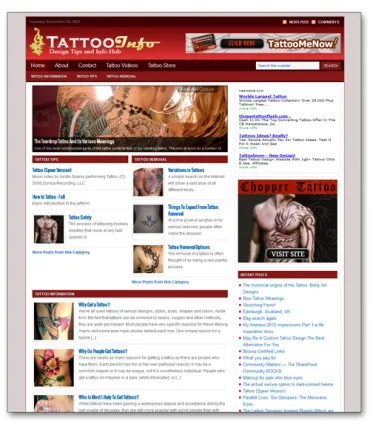 eCover representing Tattoo Niche Blog  with Private Label Rights