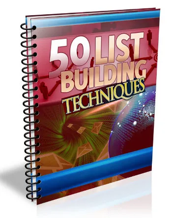 eCover representing 50 List Building Techniques eBooks & Reports with Master Resell Rights