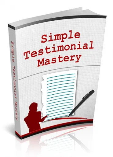 eCover representing Simple Testimonial Mastery eBooks & Reports with Master Resell Rights