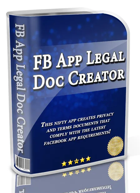 eCover representing Facebook Legal Documents Creator  with Master Resell Rights