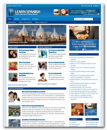 eCover representing Learn Spanish Blog  with Private Label Rights