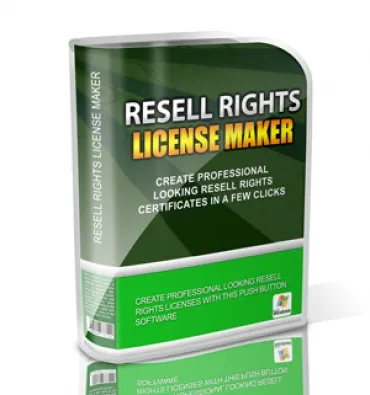 eCover representing Resell Rights License Maker Software & Scripts with Master Resell Rights