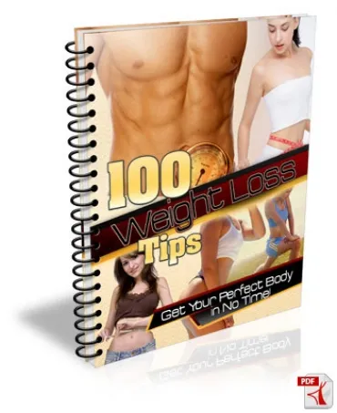 eCover representing 100 Weight Loss Tips eBooks & Reports with Master Resell Rights