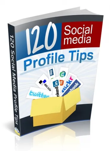 eCover representing 120 Social Media Profile Tips eBooks & Reports with Private Label Rights