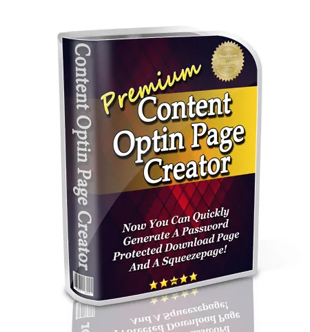 eCover representing Premium Content Optin Page Creator Videos, Tutorials & Courses with Master Resell Rights