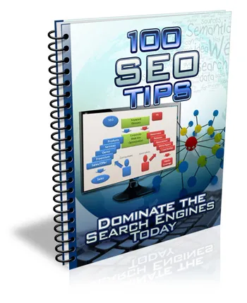 eCover representing 100 SEO Tips eBooks & Reports with Master Resell Rights