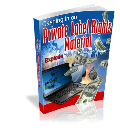 eCover representing Cashing In On Private Label Rights Material eBooks & Reports with Master Resell Rights