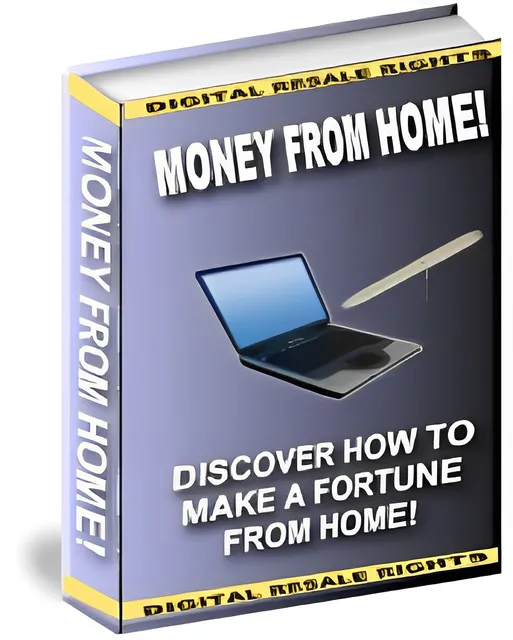 eCover representing Money From Home eBooks & Reports with Master Resell Rights