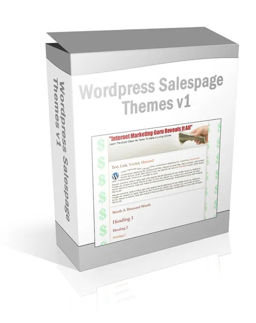 eCover representing Wordpress Salespage Themes V1  with Private Label Rights