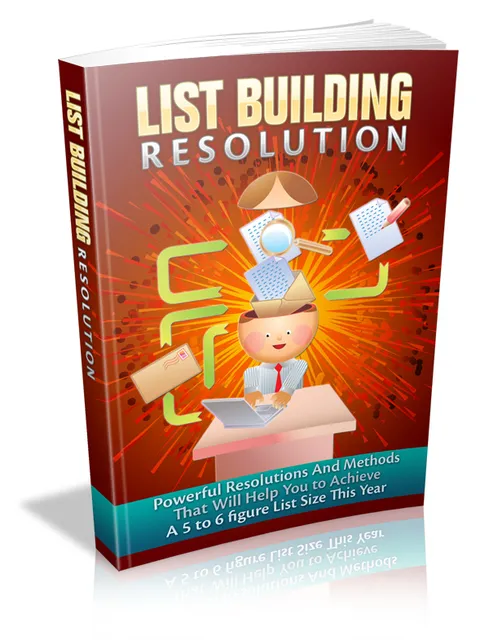 eCover representing List Building Resolution eBooks & Reports with Master Resell Rights