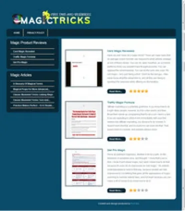 eCover representing Magic Tricks Review Site  with Private Label Rights