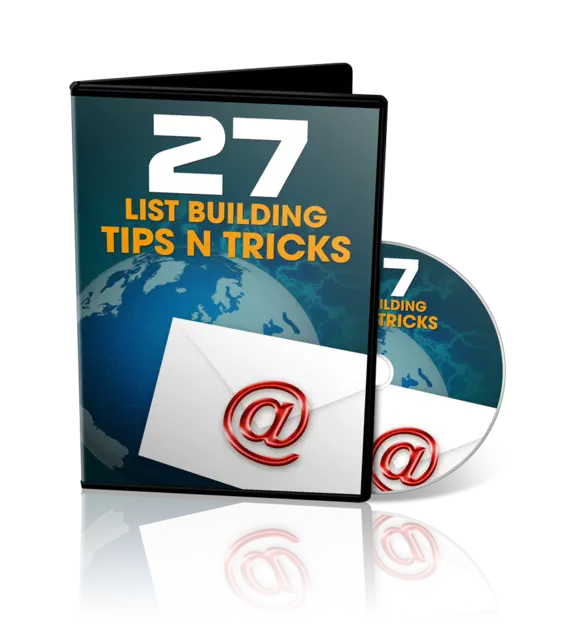 eCover representing 27 List Building Tips N Tricks Videos, Tutorials & Courses with Private Label Rights