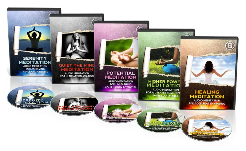 eCover representing Guided Meditation Audio Series Videos, Tutorials & Courses with Master Resell Rights