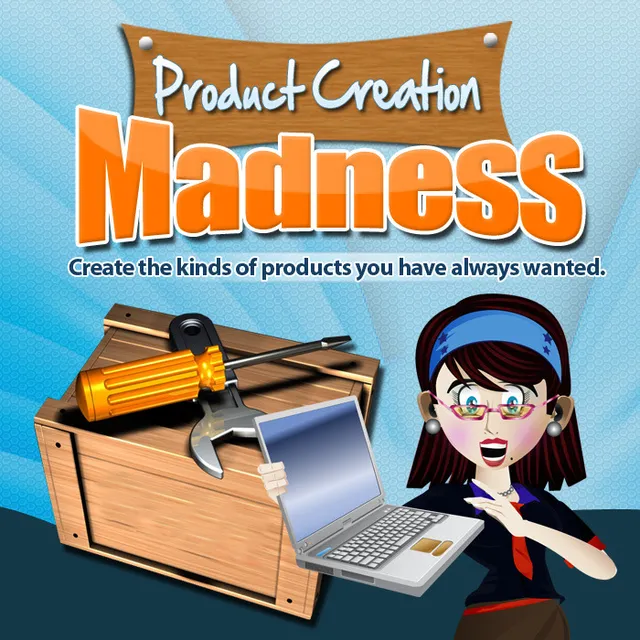 eCover representing Product Creation Madness eBooks & Reports with Master Resell Rights