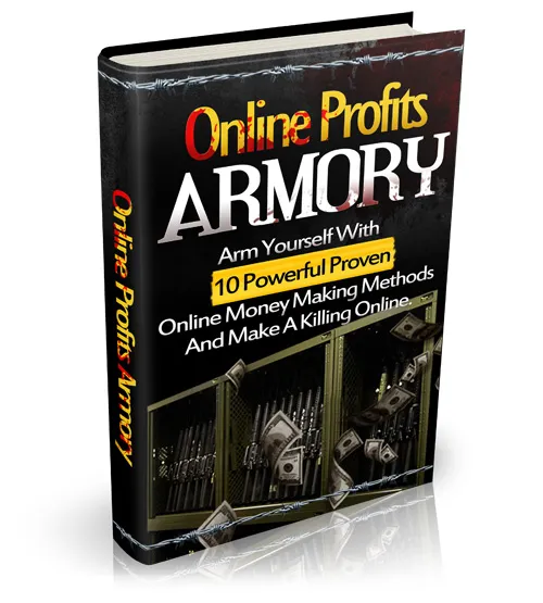 eCover representing Online Profits Armory eBooks & Reports with Master Resell Rights