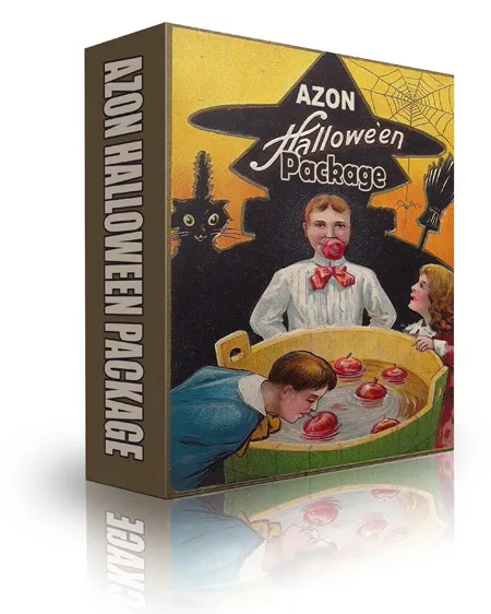 eCover representing Azon Halloween Package Videos, Tutorials & Courses with Master Resell Rights