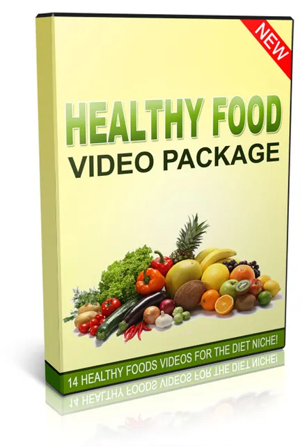 eCover representing Healthy Food Videos Package Videos, Tutorials & Courses with Private Label Rights
