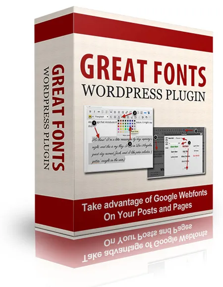 eCover representing Great Fonts Plugin For WordPress  with Personal Use Rights