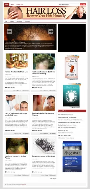 eCover representing Hair Loss PLR Niche Blog  with Private Label Rights