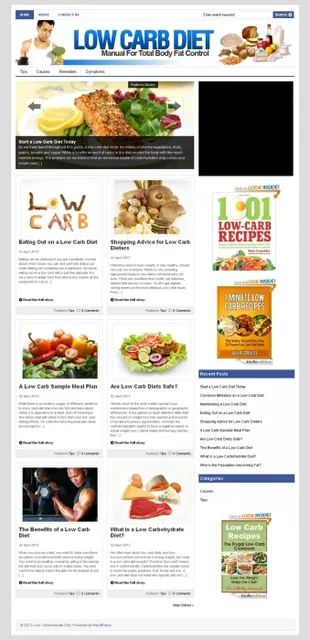 eCover representing Low Carb Diet PLR Niche Blog  with Private Label Rights