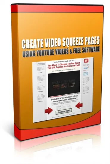 eCover representing Create Video Squeeze Pages Using YouTube Videos and Free Software Videos, Tutorials & Courses/Software & Scripts with Master Resell Rights