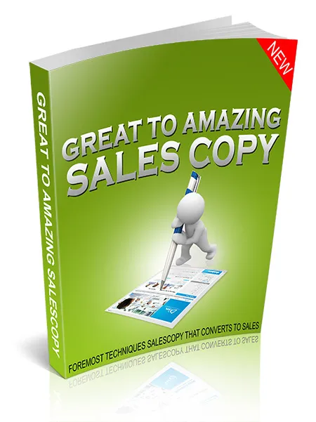 eCover representing Great to Amazing Sales Copy eBooks & Reports with Master Resell Rights