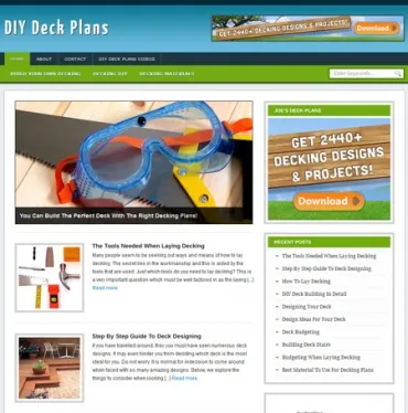 eCover representing DIY Deck Plans Blog  with Personal Use Rights