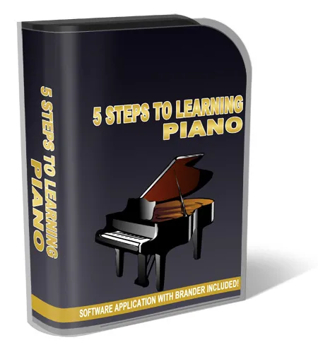 eCover representing 5 Steps To Learning Piano Software & Scripts with Private Label Rights
