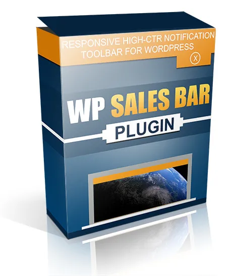 eCover representing WP Sales Bar Plugin  with Master Resell Rights