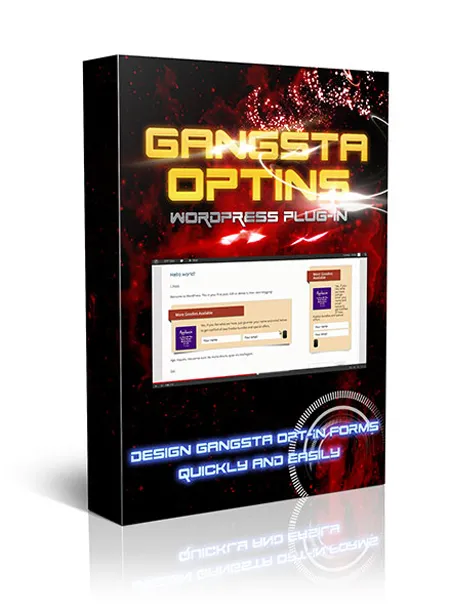 eCover representing Gangsta Optins Plugin  with Master Resell Rights