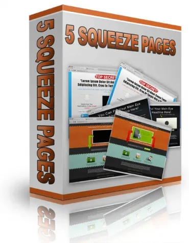 eCover representing 5 PLR Squeeze Pages  with Private Label Rights