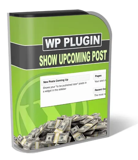 eCover representing Show Upcoming Posts Plugin  with Master Resell Rights