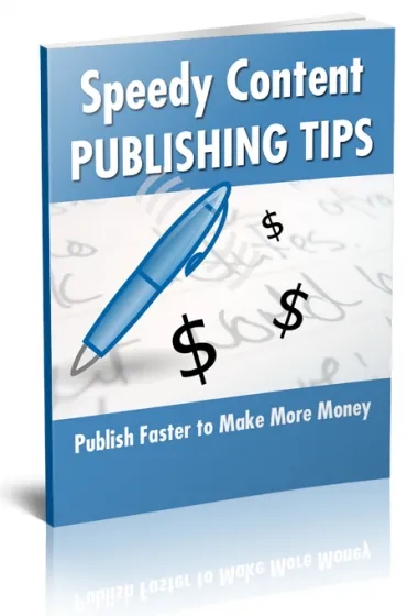eCover representing Speedy Content Publishing Tips eBooks & Reports with Resell Rights