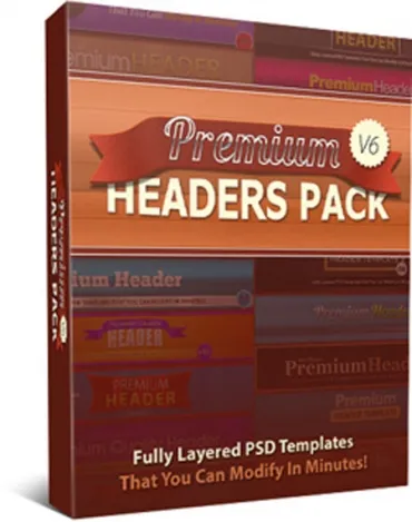 eCover representing Premium Headers Pack V6 Videos, Tutorials & Courses with Personal Use Rights