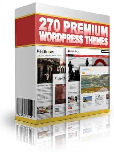 eCover representing 270 Premium WordPress Themes  with Private Label Rights