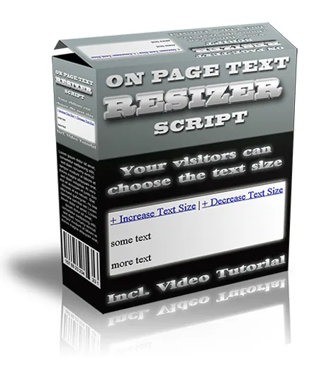 eCover representing On Page Text Resizer Script Videos, Tutorials & Courses with Master Resell Rights