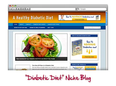 eCover representing Diabetic Diet WordPress Blog  with Personal Use Rights