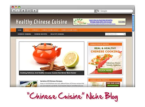 eCover representing Chinese Cuisine WordPress Blog  with Personal Use Rights