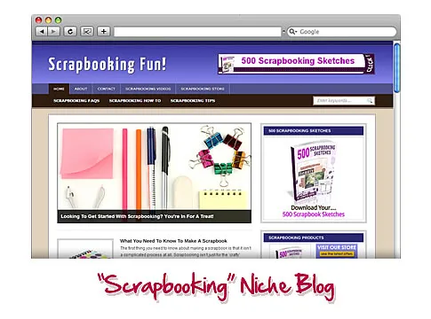eCover representing Scrap Booking WordPress Niche Blog  with Personal Use Rights