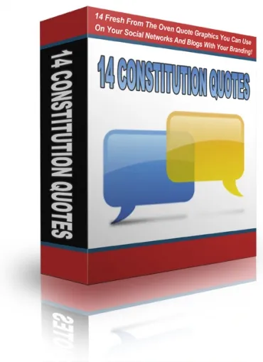 eCover representing 14 Fresh Constitution Quotes  with Private Label Rights