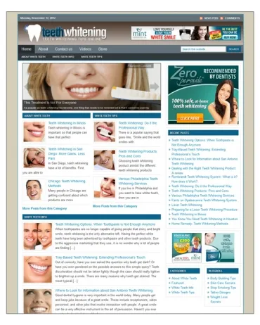 eCover representing Teeth Whitening Niche Blog  with Private Label Rights